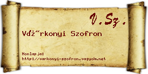Várkonyi Szofron névjegykártya